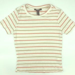 Forever 21 Striped Ribbed Knit Tee